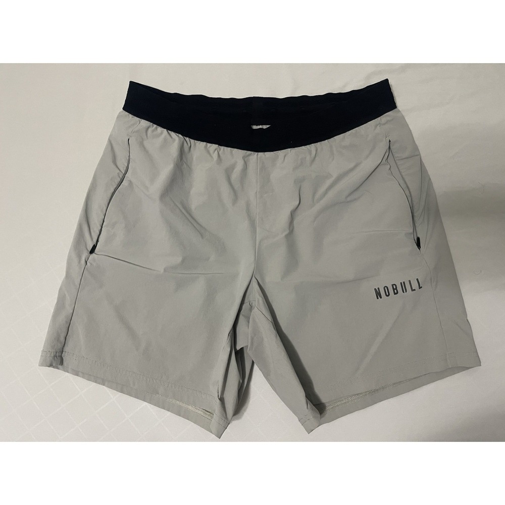 Nobull Shorts Men Medium Ivory Lightweight 7" Inseam Workout Cross Fit